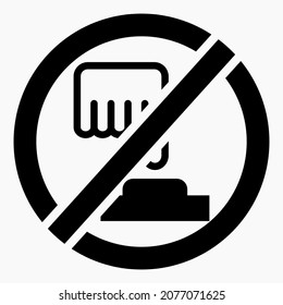 Prohibition icon to press the button. Do not touch.Commercial line vector icon for websites and mobile minimalistic flat design.