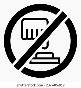 Prohibition icon to press the button. Do not touch.Commercial line vector icon for websites and mobile minimalistic flat design.