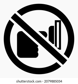 Prohibition icon to press the button. Do not touch.Commercial line vector icon for websites and mobile minimalistic flat design.
