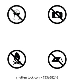 prohibition icon set