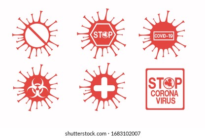 Symbolform verbieten. Logo für biologische Gefahren Epidemievirus da