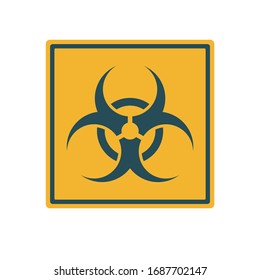 Forma de icono de prohibición. símbolo del logotipo de riesgo biológico. Virus de la epidemia de contaminación da