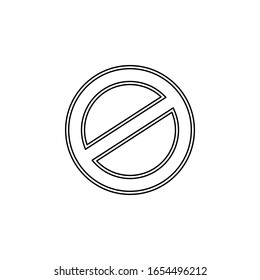 icono de prohibición. Línea delgada simple, contorno vectorial de iconos web para ui y ux, sitio web o aplicación móvil