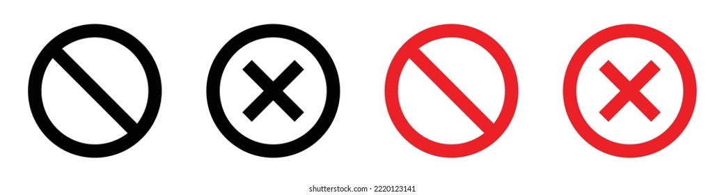 Icono de prohibición. Icono Detener. Icono prohibido, ilustración vectorial