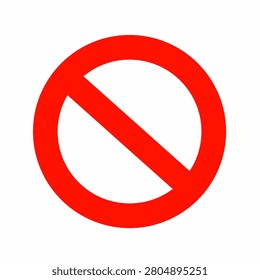 Prohibition icon for stop warning alert restriction traffic road safety regulations and forbidden action sign