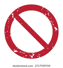 Prohibition Icon with Stylized Red Circle and Diagonal Line for Restriction Signage – High Quality Vectorial Stock Image