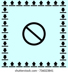 Prohibition icon. Vector illustration.