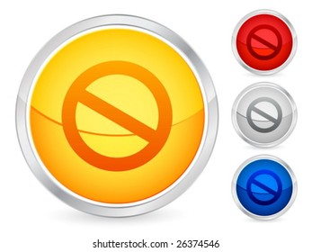 Prohibition internet button set. Vector illustration.