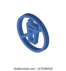 Prohibition isometric left top view 3D icon