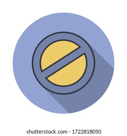 icono de prohibición de sombras largas. Simple vector de color de iconos web para ui y ux, sitio web o aplicación móvil