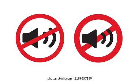 Prohibition of loud sound icon. vector illustration 