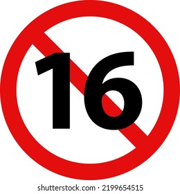 Prohibition mark of under 16