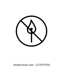 prohibition of matches icon. Element of prohibition sign for mobile concept and web apps icon. Thin line icon for website design and development, app development. Premium icon