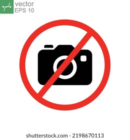 prohibition no camera icon. No Photo sign. Digital photo camera symbol. Photograph red sign warning. Stop capture logo. Flat style. vector illustration design on white background. EPS 10