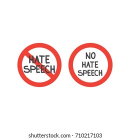 Prohibition No Hate Speech Signs.