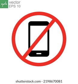 Prohibition no mobile phone icon. Flat style. Mobile Phone prohibited. No cell phone sign. Do not use your handphone. No talking and calling. vector illustration design on white background. EPS 10