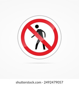 Prohibition No Pedestrian Sign vector