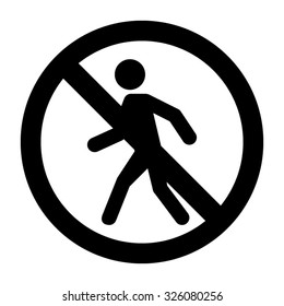 Prohibition No Pedestrian Sign . Vector illustration