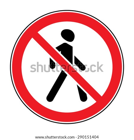 Prohibition No Pedestrian Sign No Walking Stock Vector Royalty Free