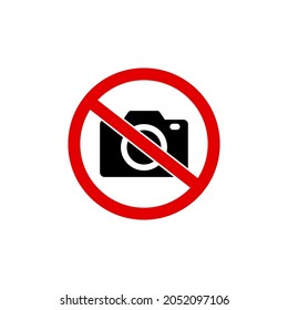 Prohibition No photo sign icon isolated on white background. Vector illustration