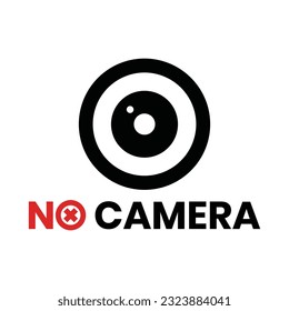 Prohibition No Photo Sign, No Photographing Prohibition Sign Symbol, No Video, No photography Icon, Do Not Take Photo Sign, Camera Icon With Red Circle, Prohibited Logo Pictogram, Vector Illustration