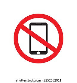 prohibition no smartphone icon vector symbol  sign