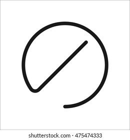 Prohibition no symbol, warning and stop symbol sign one line icon on background
