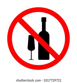 Prohibition on alcohol sign. Vector illustration on a white background.