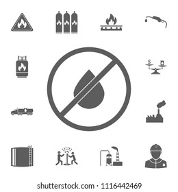 prohibition on oil production icon. Detailed set of Oil icons. Premium quality graphic design sign. One of the collection icons for websites, web design, mobile app