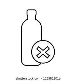 the prohibition on the transportation of bottles icon. Element of cyber security for mobile concept and web apps icon. Thin line icon for website design and development, app 
