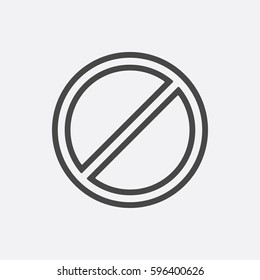 Prohibition outline vector icon. Flat symbol isolated on white background. Trendy internet concept. Modern sign for web site button, mobile app, ui design. Logo illustration.