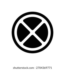 Prohibición. Icono de Vector de trazo delineado con detalles rellenos de negro.