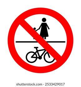 Prohibition for pedestrian and cyclist, ban symbol icon. Vector of limit and stop move, restriction and prohibition, safety and caution illustration