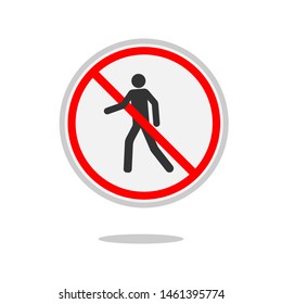 Prohibition Pedestrian Icon. No Cross Walk Illustration As A Simple Vector Sign & Trendy Symbol for Design,  Websites, Presentation or Mobile Application.