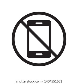 Prohibition phone icon in trendy flat style design. Vector graphic illustration. Suitable for website design, logo, template, and ui. EPS 10.