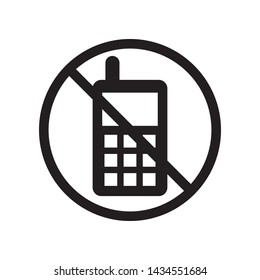 Prohibition phone icon in trendy flat style design. Vector graphic illustration. Suitable for website design, logo, template, and ui. EPS 10.