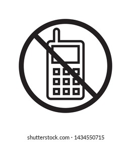 Prohibition phone icon in trendy outline style design. Vector graphic illustration. Suitable for website design, logo, app, and ui. Editable vector stroke. EPS 10.