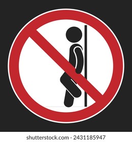 Prohibition pictogram man lean on wall or glass door, for safety industrial transportation sign