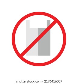 prohibición del icono de la bolsa de plástico