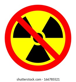 Prohibition of radiation - vector illustration.