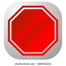 Prohibition, restriction sign icon. Octagonal red road sign