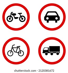 Prohibition Road Signs Mandatory Road Signs Stock Vector (Royalty Free ...