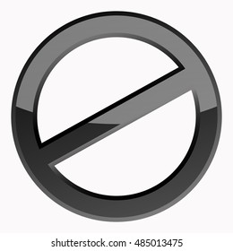 Prohibition sign 3D Icon at the white background. Do Not Symbol for your Business Presentation. Vector Isolated illustration