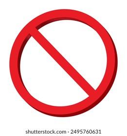 Prohibition Sign. 3D Vector. Red. Forbidden.