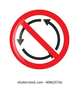 Prohibition sign arrow . Vector illustration