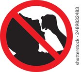 Prohibition Sign to avoid chewing of tobacco