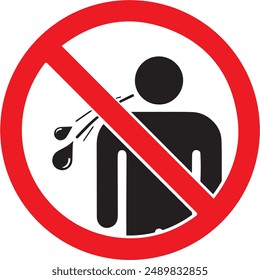 Prohibition Sign to avoid spitting