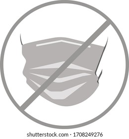 Prohibition sign of being without a medical mask.