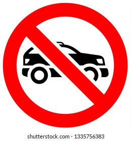 Prohibition sign. Black forbidden symbol in red round shape