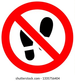 Prohibition sign. Black forbidden symbol in red round shape